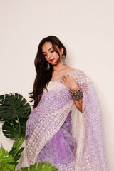 Exotic Pure Organza Light Purple Color Saree