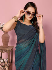 Function Wear Rangoli Ready To Wear Blue Color Saree