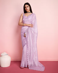 Party Wear Lavender Color Sequence saree