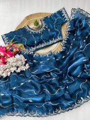 Wonderful Blue Color Zimmy Choo Saree