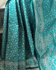 Function Wear Banarasi Zari Weaving Aqua Blue Color Saree