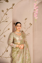 Royal Begum Tissue Silk Saree with Crystal & Multi-Thread Embroidery