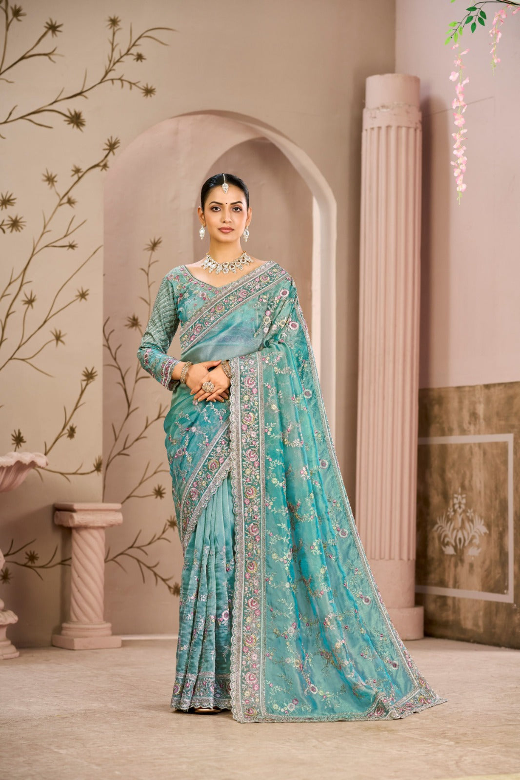 Premium Begum Tissue Silk Saree Main image