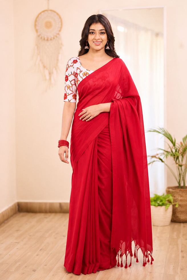 Ruby Grace Soft Cotton Saree Main image