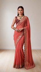 Pure Star Georgette Saree with Cutwork Border