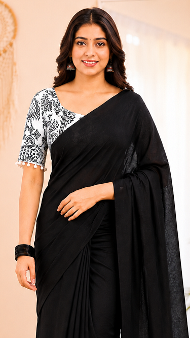 Evergreen Elegance Khadi Cotton Saree Main image