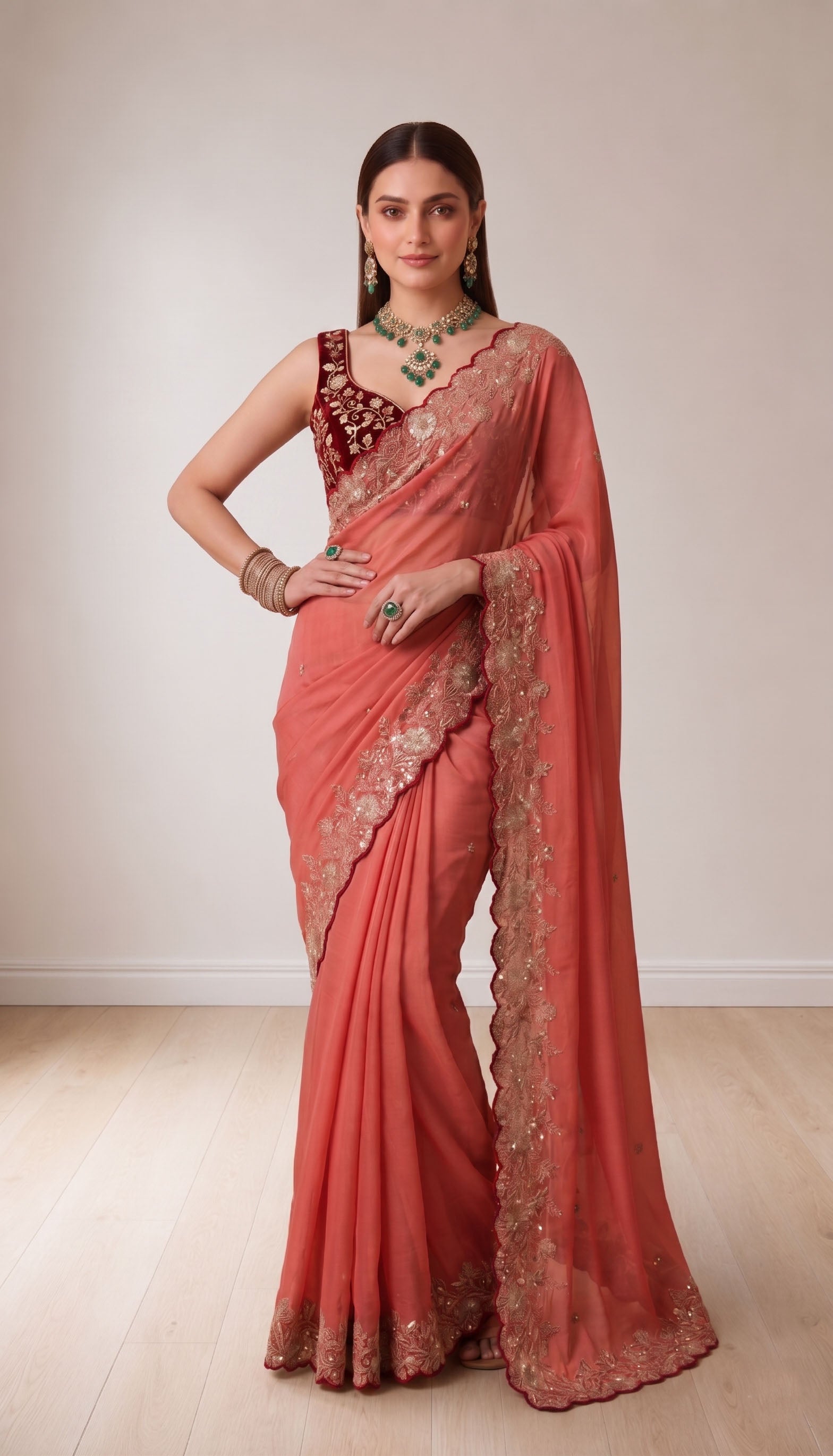 Pure Star Georgette Saree with Cutwork Border