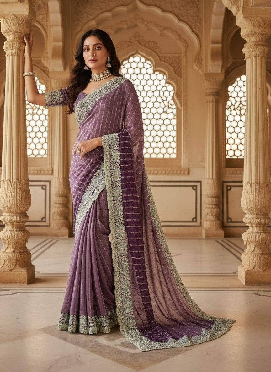 Blush Designer Party Wear Saree
