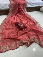Pure Star Georgette Saree with Cutwork Border
