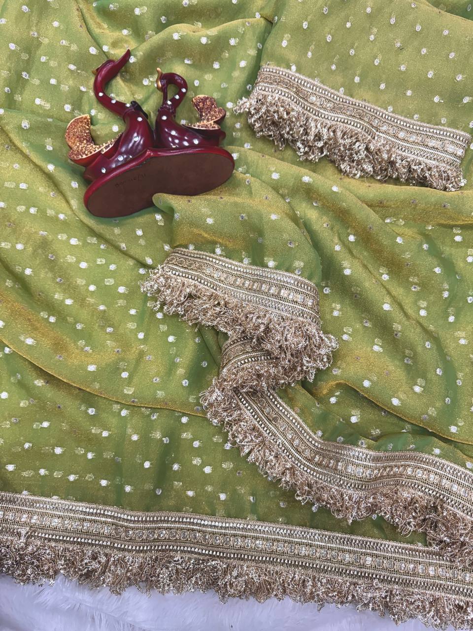 Elegant Lace Weave Saree