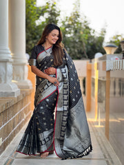 Outstanding Soft Silk Black Color Saree