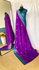 Flattering Dual Tone Silk Purple Color Saree