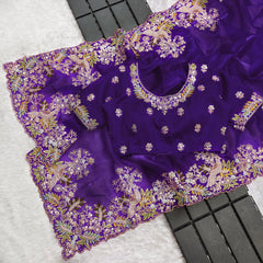 Luxuriant Sequence Purple Color Saree