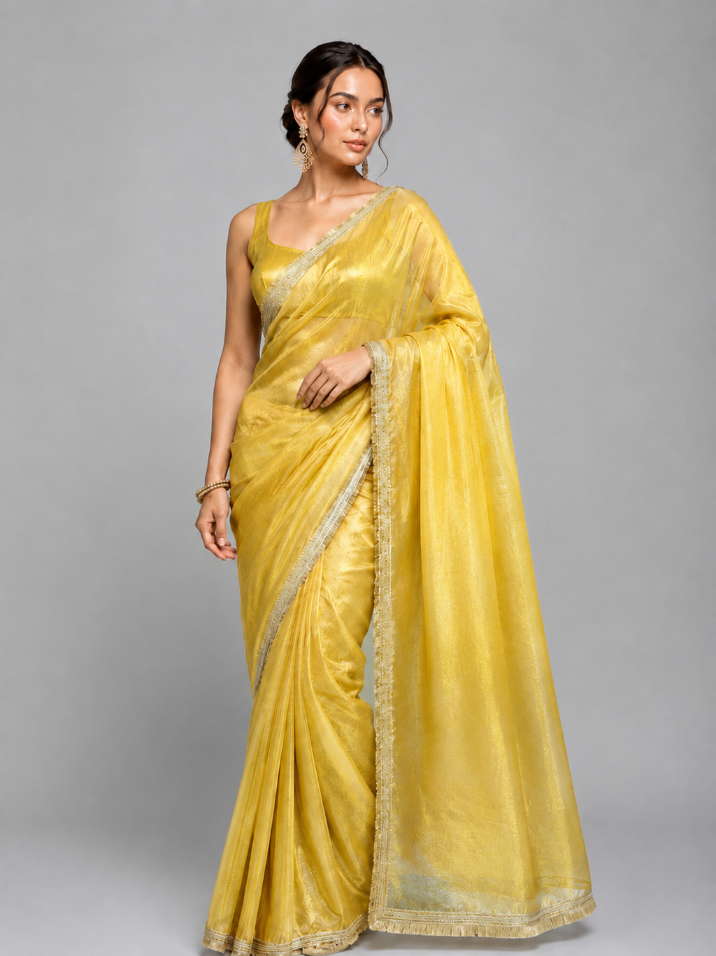 Two Tone Tissue Silk Saree