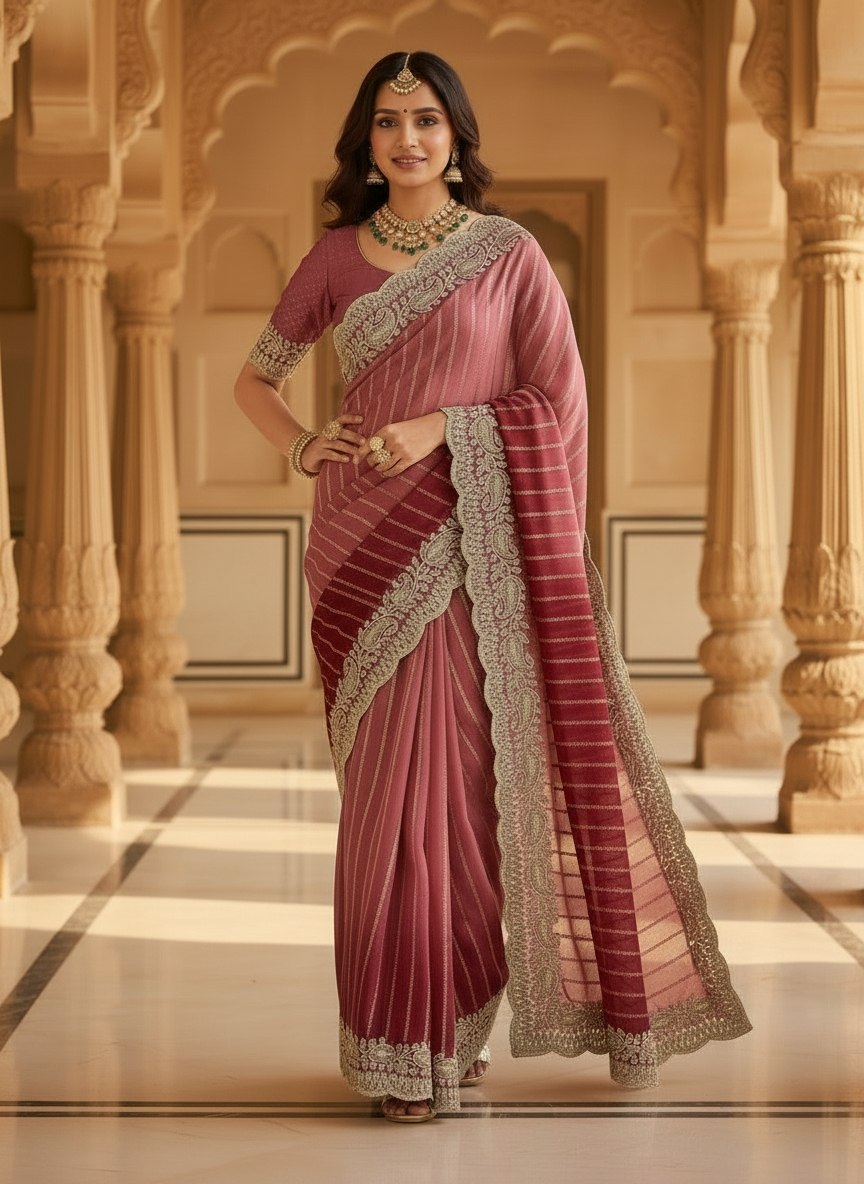 Blush Designer Party Wear Saree