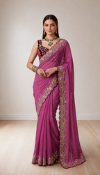 Pure Star Georgette Saree with Cutwork Border