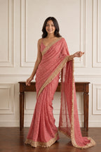 Elegant Lace Weave Saree