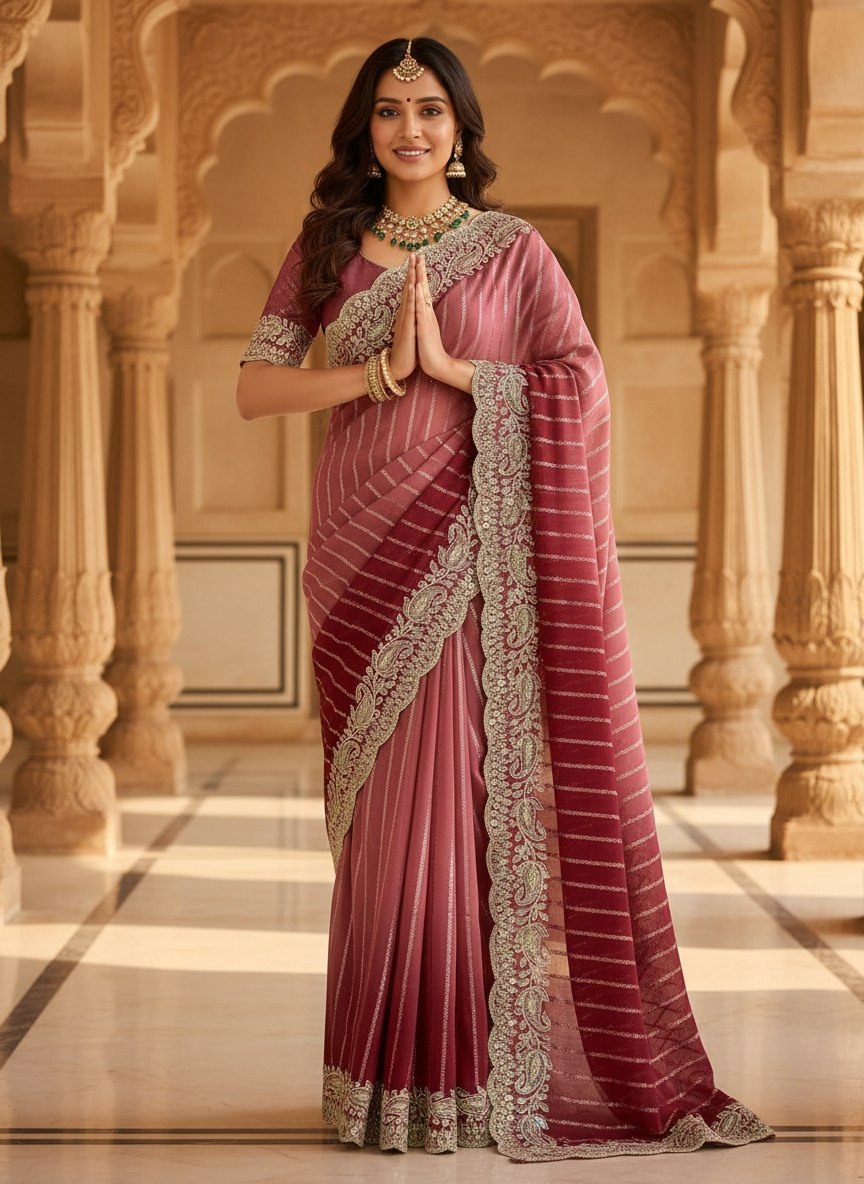 Blush Designer Party Wear Saree