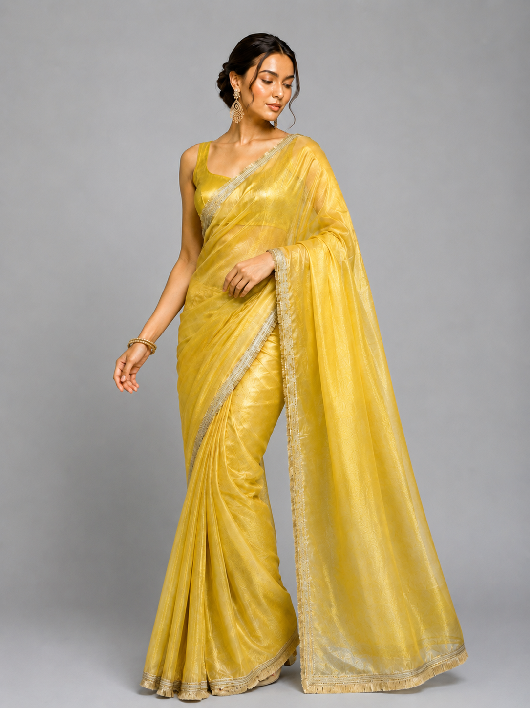 Two Tone Tissue Silk Saree