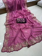 Pure Star Georgette Saree with Cutwork Border