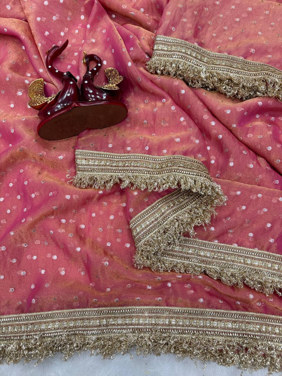 Elegant Lace Weave Saree