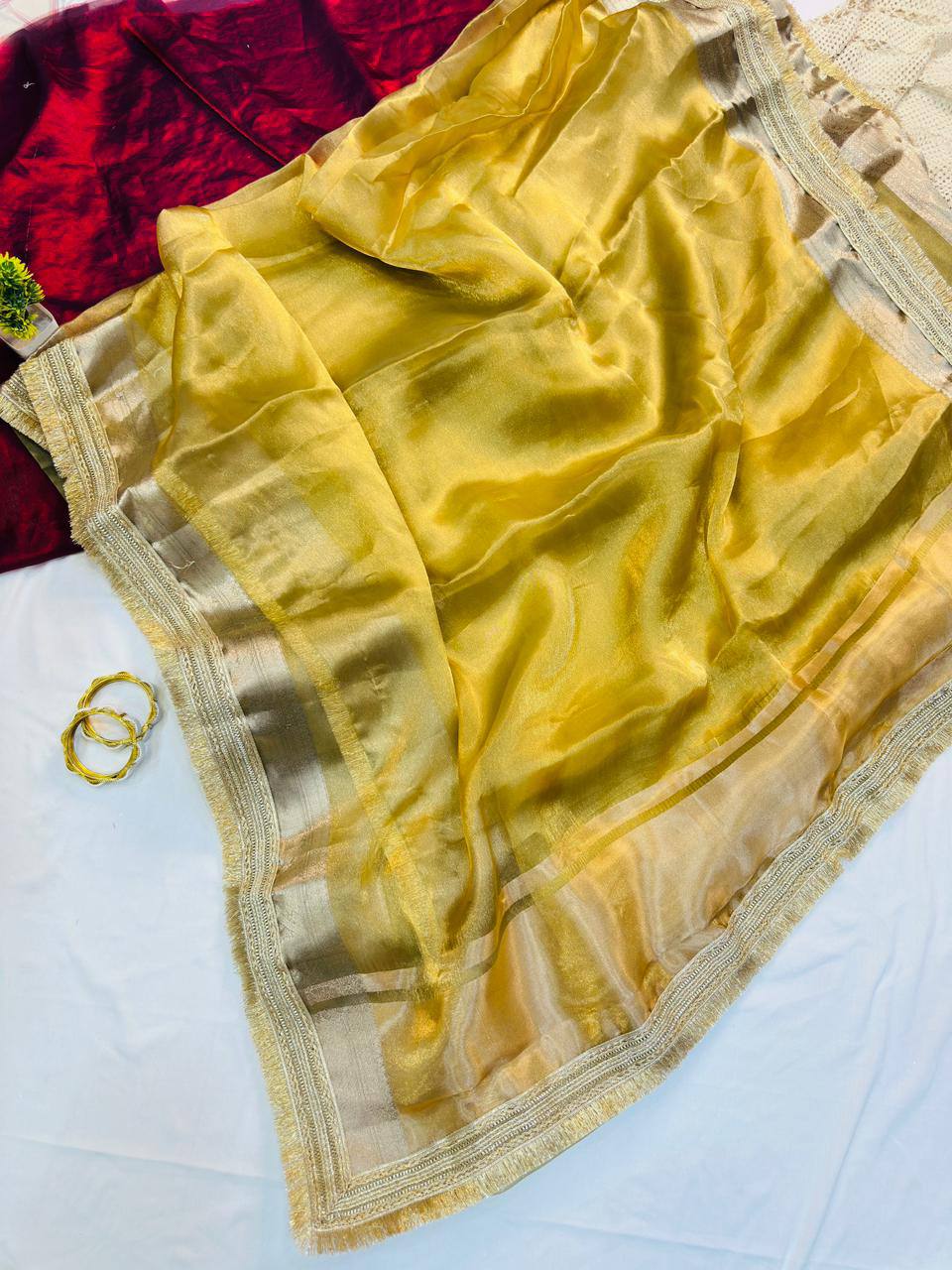 Two Tone Tissue Silk Saree
