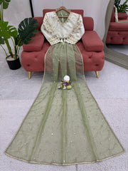 Marriage Special Twill Net Perrot Color Saree