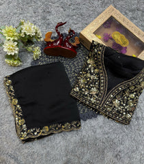 Eyes Catching Rangoli silk Black Color Saree