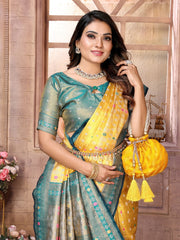Preferable Banarasi Tissue Silk Yellow Color Saree