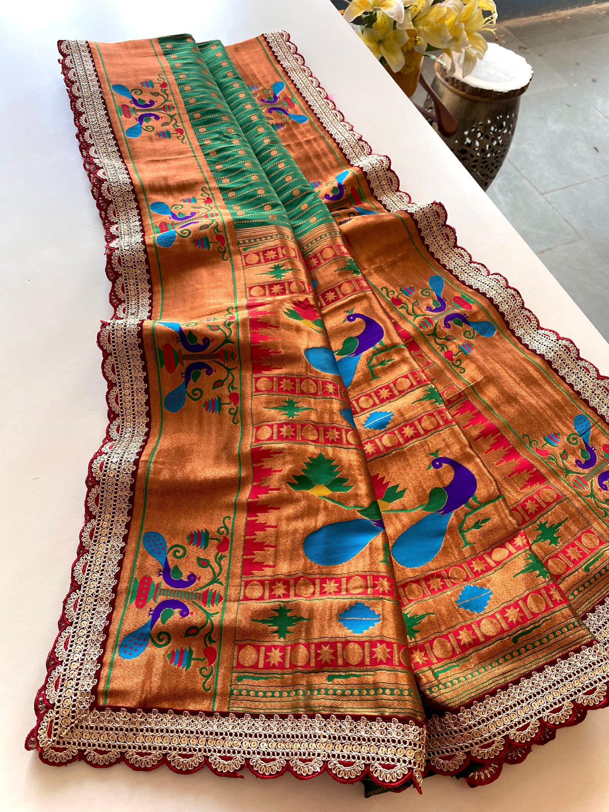 Fantastic Silk Green Color Saree