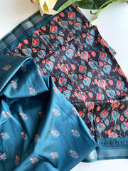 Preferable Digital Print Blue Color Saree