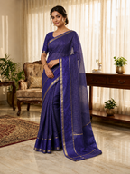 Pure Viscose Georgette Saree with Floral Patta Border