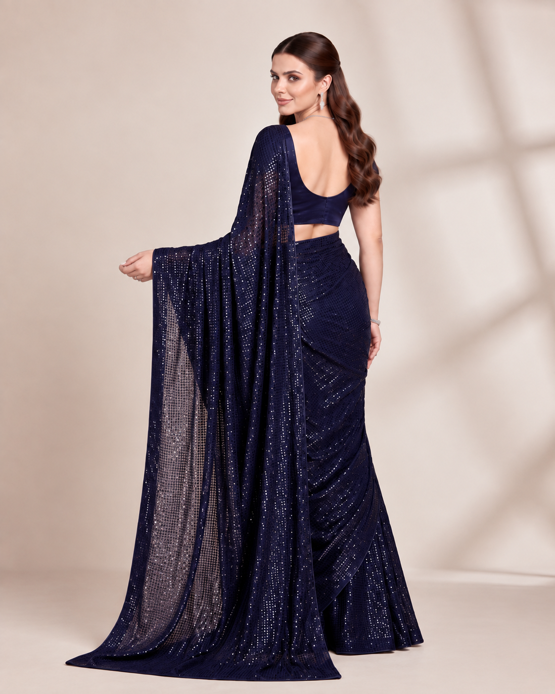 Sparkle Bollywood Georgette Saree with Bangalore Silk Blouse