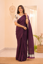 Traditional Cotton Weave Saree With Blouse