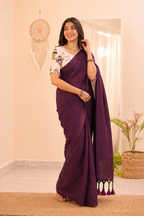 Traditional Cotton Weave Saree With Blouse