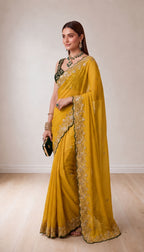 Pure Star Georgette Saree with Cutwork Border