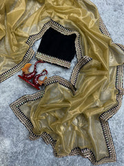 Beautiful Soft Twil Mustard Color Saree