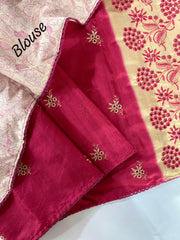 Precious digital print Silk Pink Color Saree