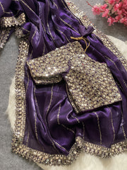 Function Wear Jimmy Chu Purple Color Saree