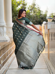 Outstanding Soft Silk Green Color Saree