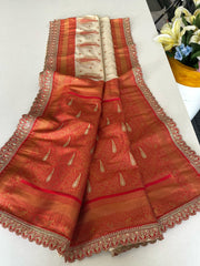 Awesome Paithani Silk Cream Color Saree