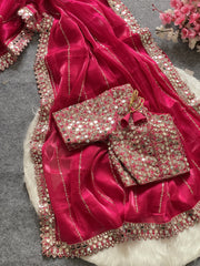 Function Wear Jimmy Chu Pink Color Saree