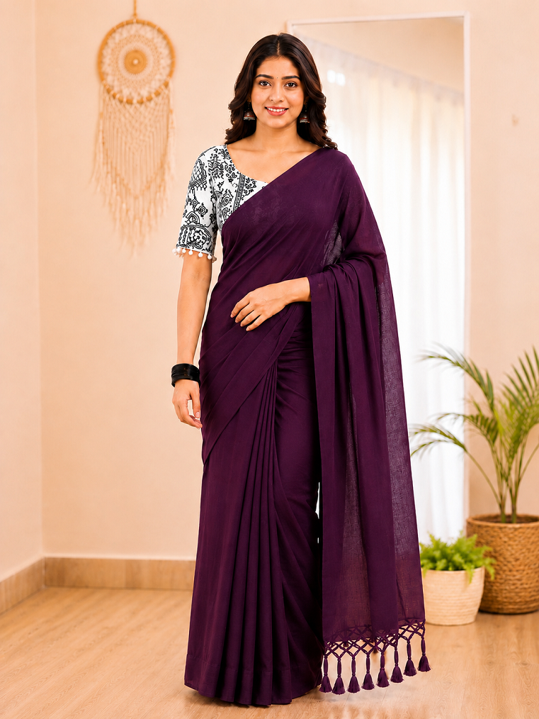 Evergreen Elegance Khadi Cotton Saree