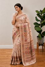 Traditional Rajwadi Zari Border Saree