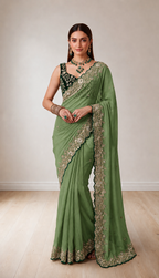 Pure Star Georgette Saree with Cutwork Border