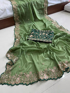 Pure Star Georgette Saree with Cutwork Border
