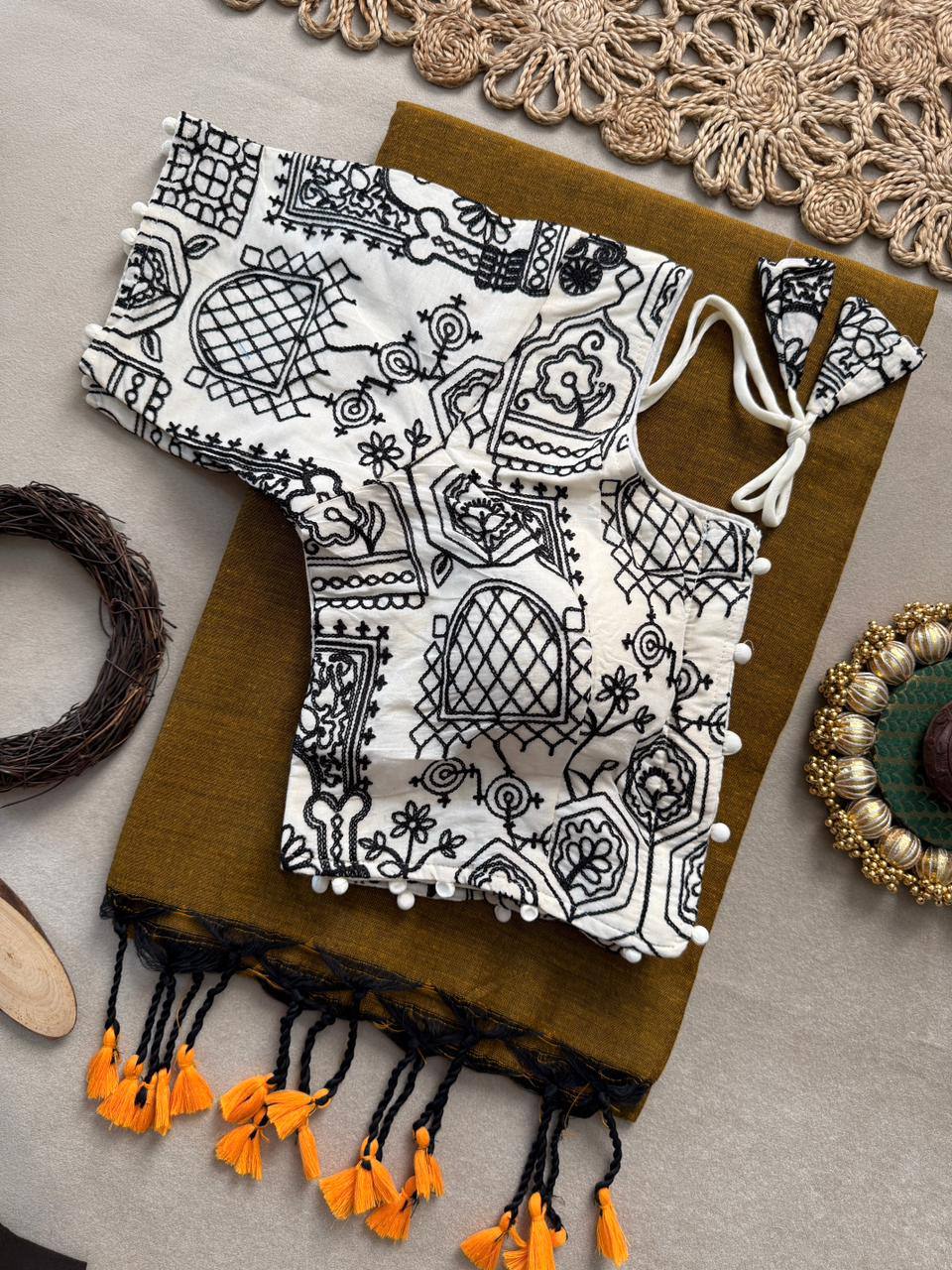 Evergreen Elegance Khadi Cotton Saree