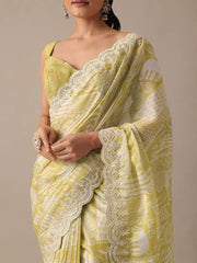 Elegant Perrot Color Digital Prints Saree