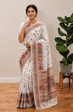 Traditional Rajwadi Zari Border Saree