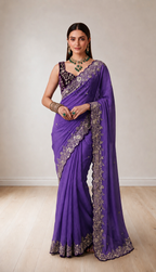 Pure Star Georgette Saree with Cutwork Border